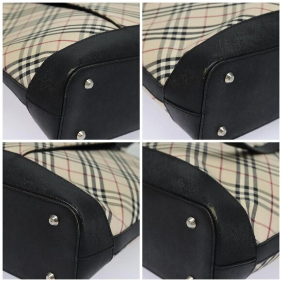 BURBERRY Nova Check Tote Bag Canvas Beige Auth 81323 - Picture 14 of 16